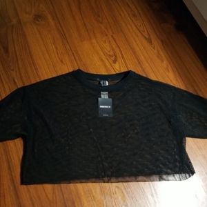 🍊3 for $20🍊F21 Black Mesh Crop Top